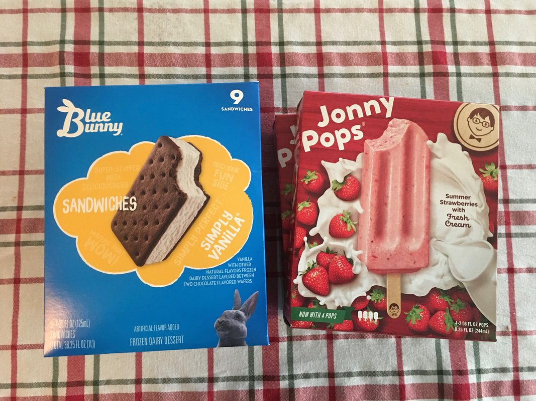 Ice cream sandwiches and Johnny Pops
